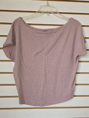 Express Mauve Scoop Neck Short Sleeve Top